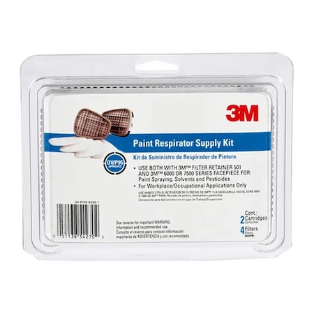 3M Tekk Protection Paint Respirator Supply Kit, PK 2 6022PA1-A